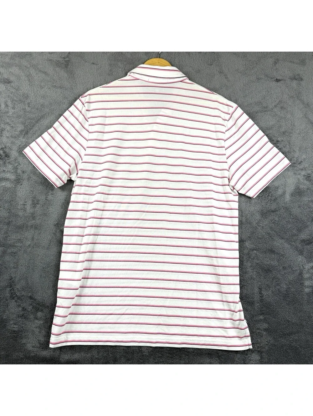 Polo Ralph Lauren Polo Shirt Pro Fit White Pink Striped Golf MenL Clubhouse Prep